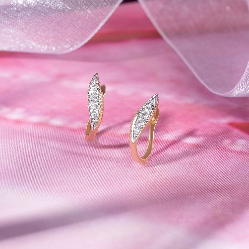 Nature Luxe Gold & Diamond Hoop Earrings,,hi-res image number null