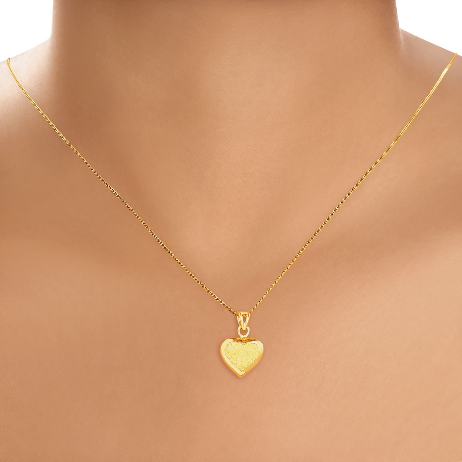 Alluring Yellow Gold Heart Pendant,,hi-res image number null