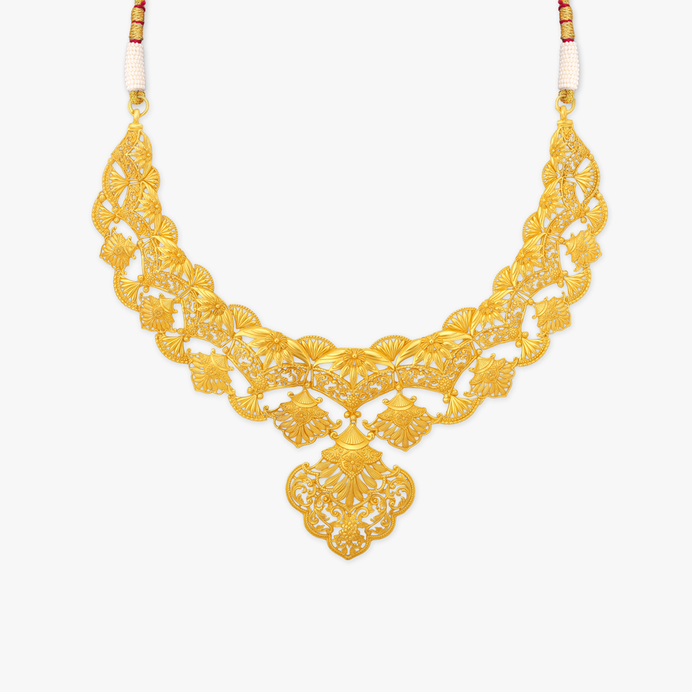 Pankha Karukaj Gold Necklace Set,,hi-res image number null