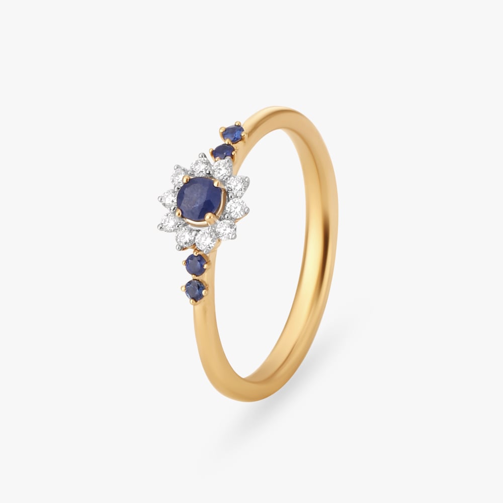 Midnight Blooms Diamond Finger Ring,,hi-res image number null