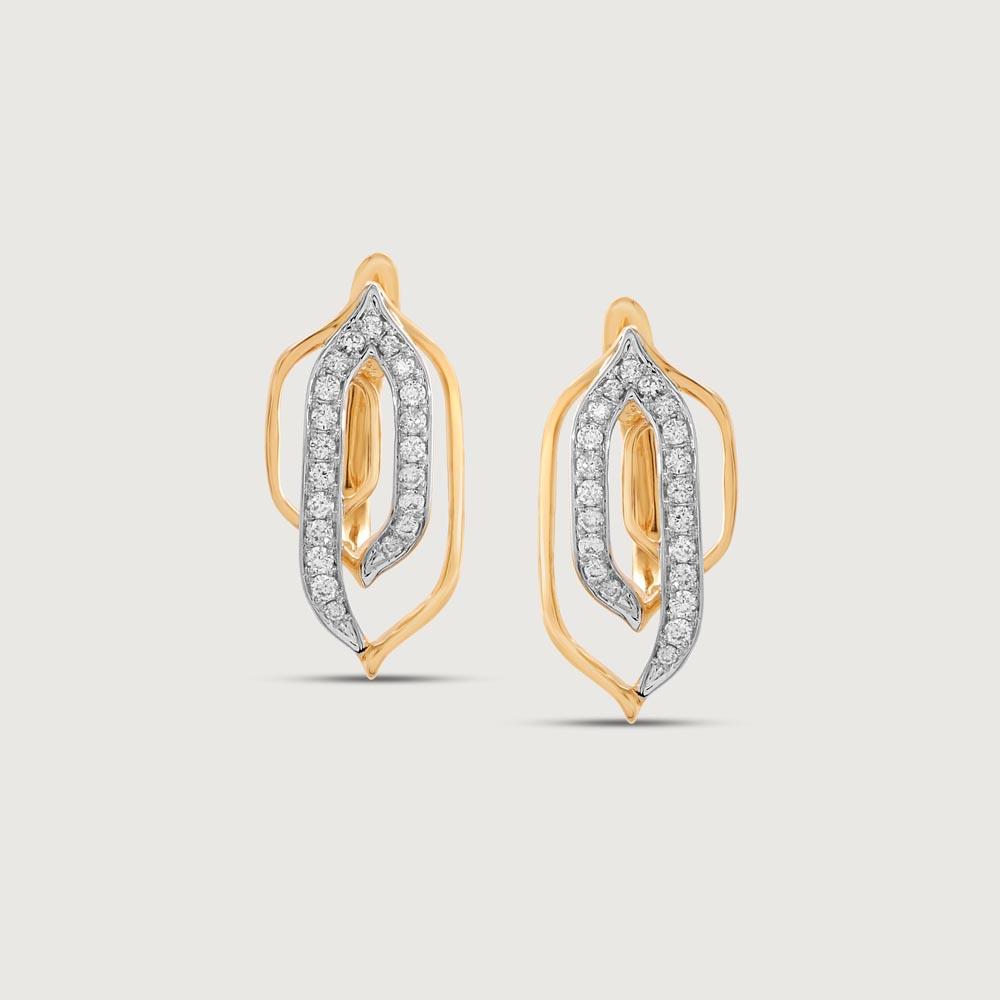 Royal Arch Diamond Hoop Earrings,,hi-res image number null