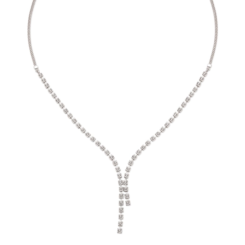 Chic White Gold and String Diamond Necklace Set,,hi-res image number null