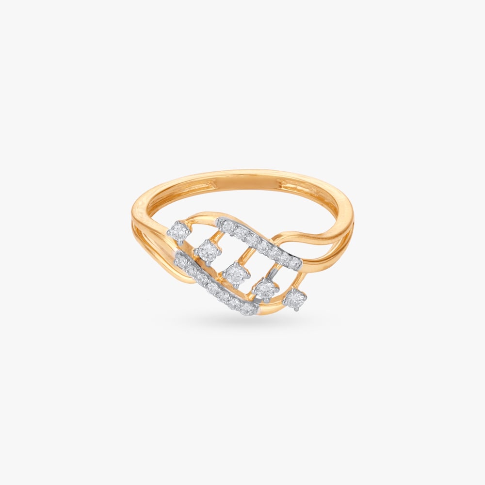 Chic Weave Diamond Finger Ring,,hi-res image number null