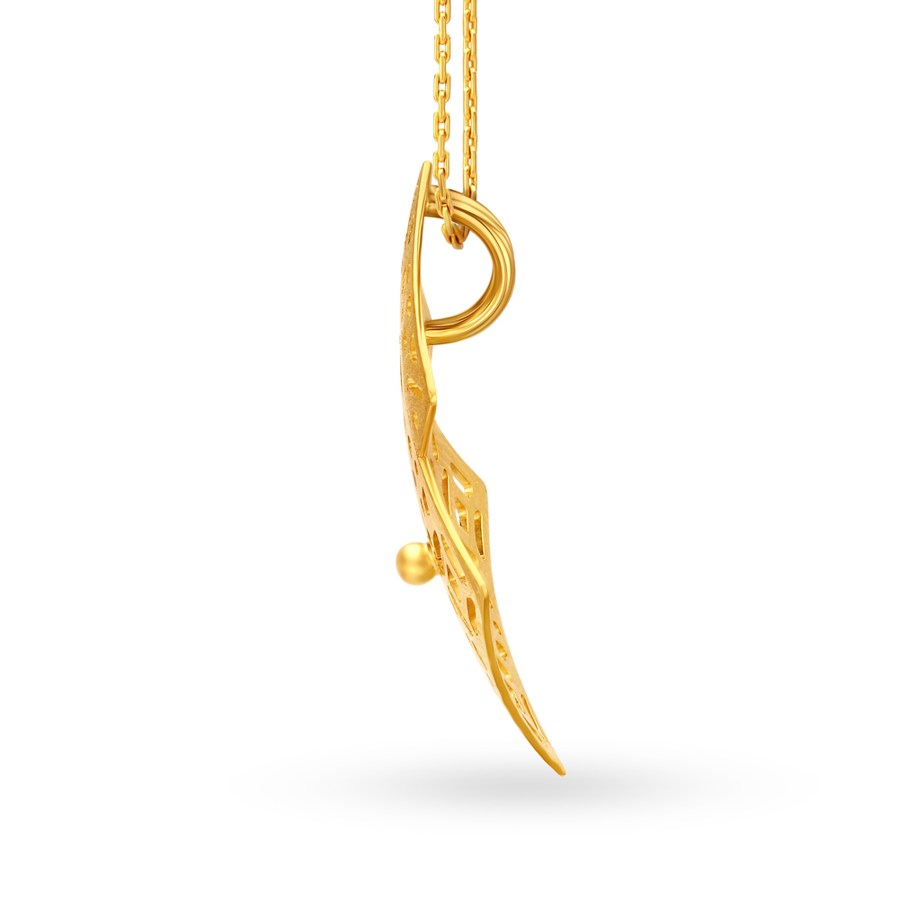 Geometeic Mesh Gold Pendant and Earrings Set,,hi-res image number null