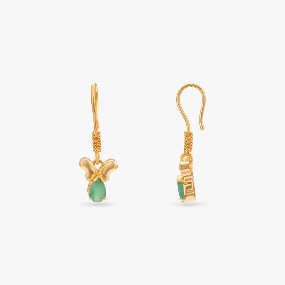 Playful Delicate Emerald Hoop Earrings,,hi-res image number null