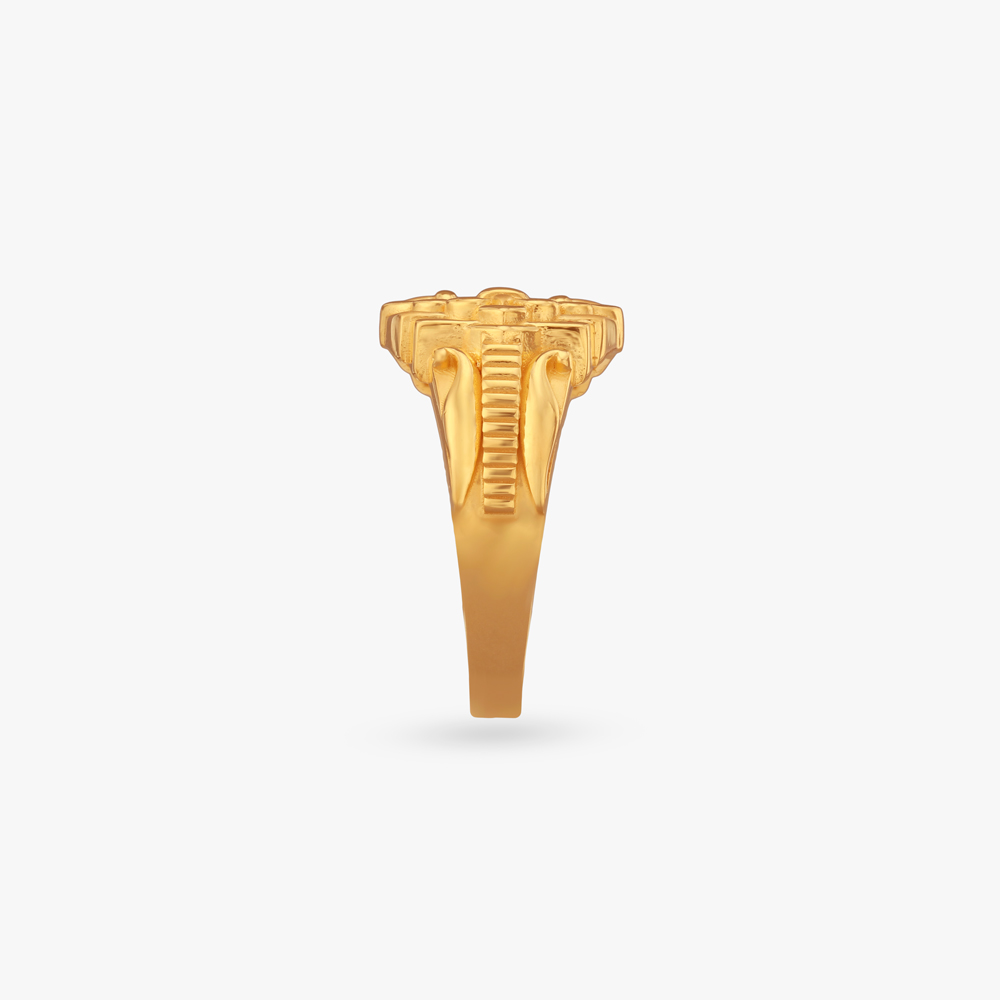 Bold Ornate Gold Ring For Men,,hi-res image number null