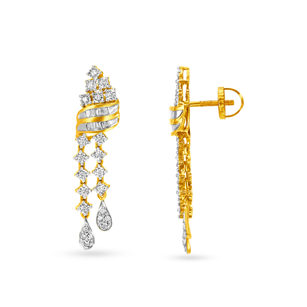 Coruscating Yellow Gold And Diamond Cascade Necklace Set,,hi-res image number null