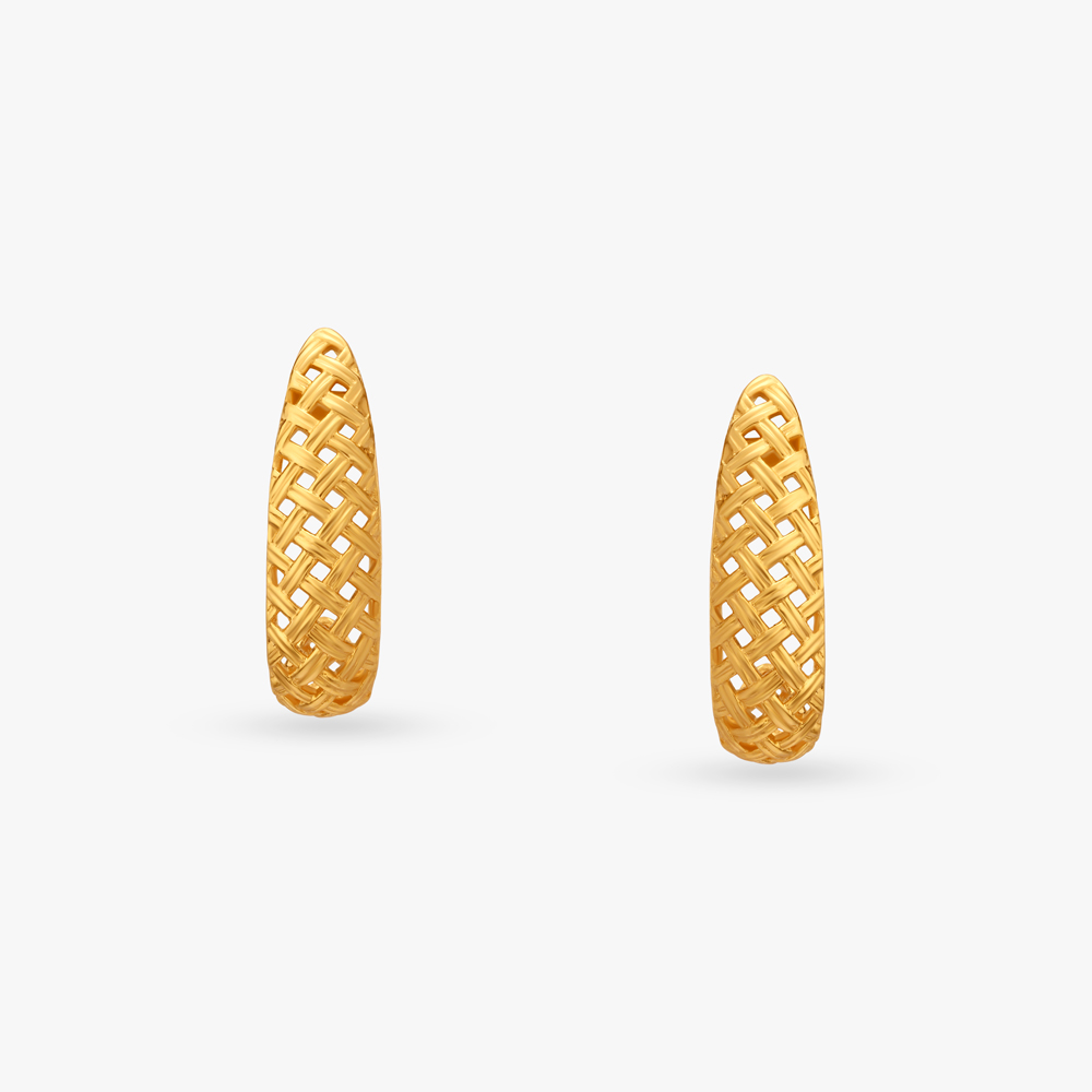 Criss Cross Style Hoop Earrings,,hi-res image number null