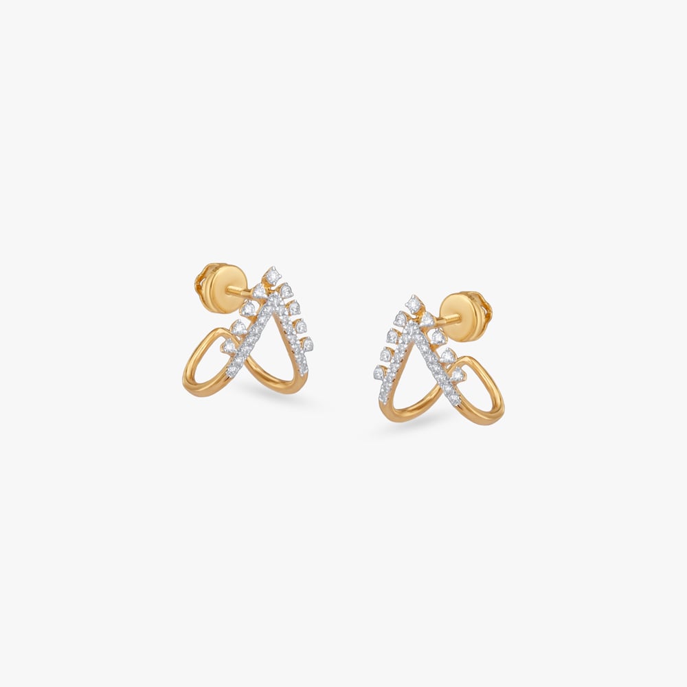 

Chevron Crest Diamond Stud Earrings