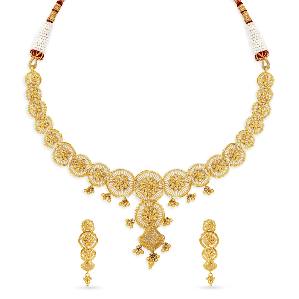 Exquisite Gold Necklace Set for the Bihari Bride