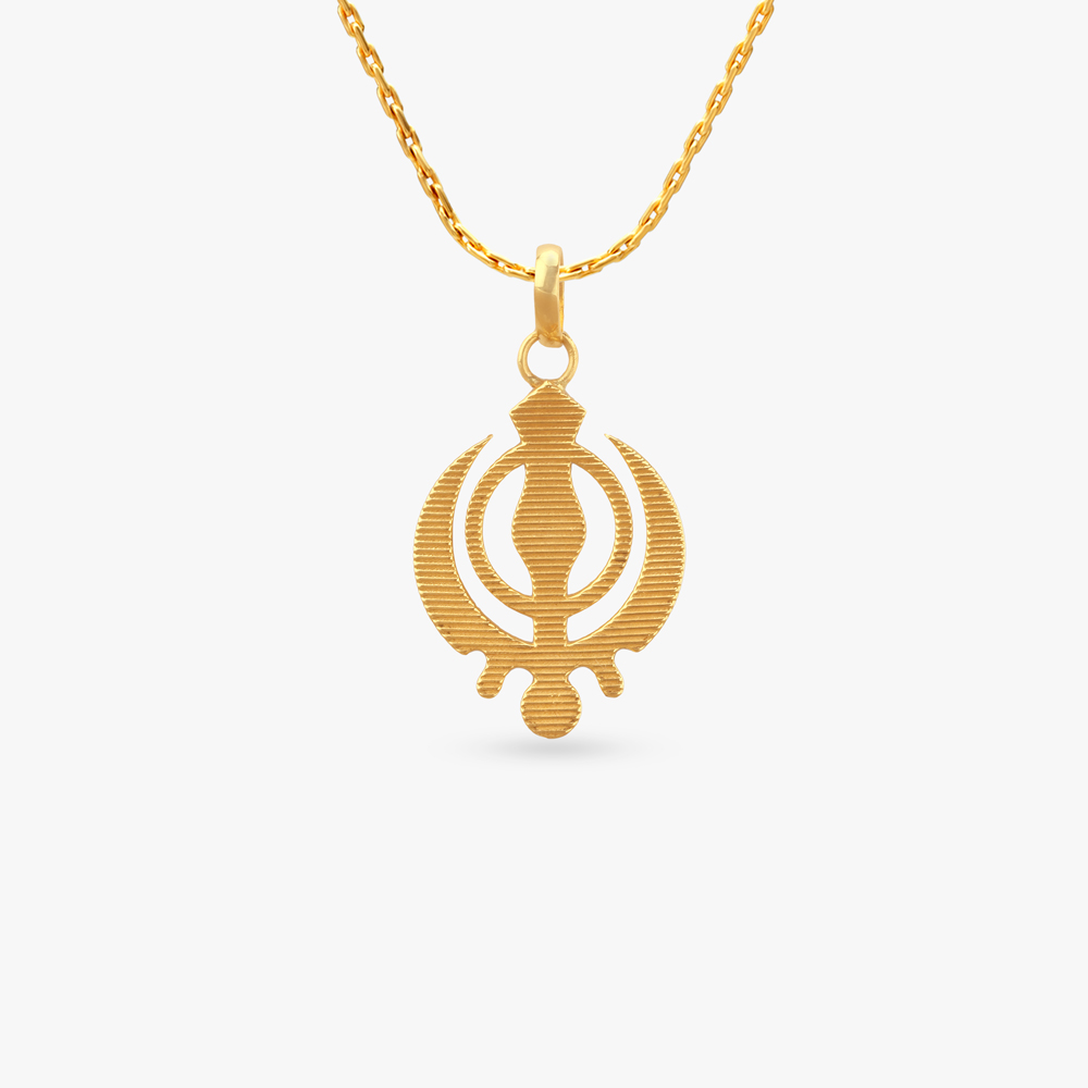 Khanda Strength Gold Pendant,,hi-res image number null