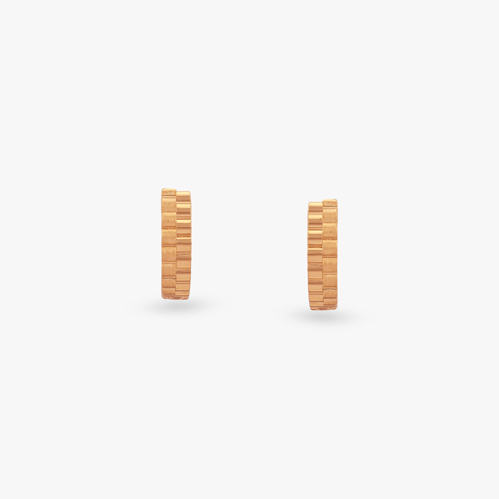 Pulse Ridge Gold Hoop Earrings,,hi-res image number null