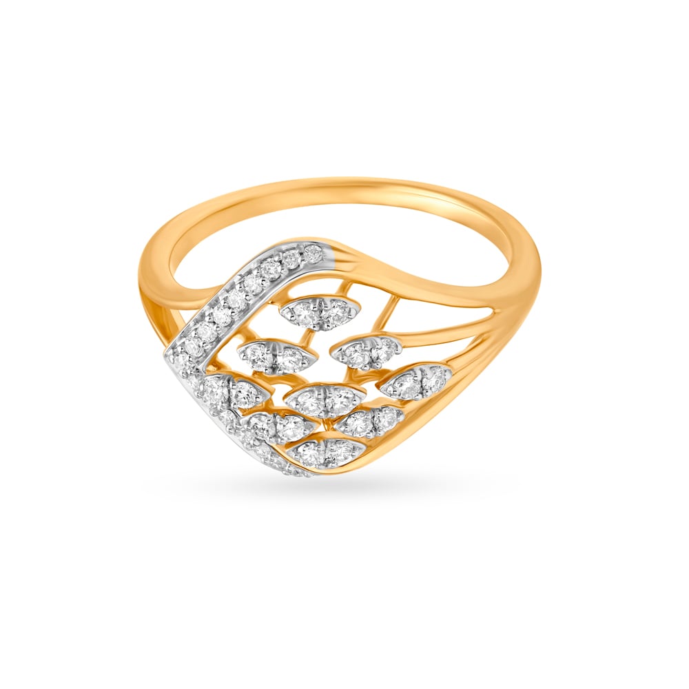 Leaf Inspired Broad Finger Band,,hi-res image number null