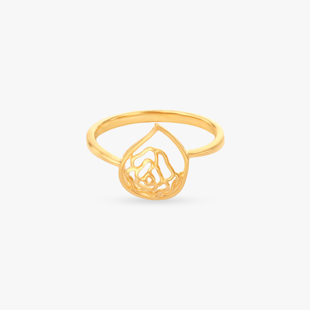 Petal Frame Gold Ring,,hi-res image number null