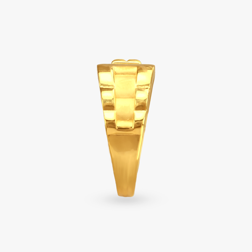 Bold Geometry Gold Finger Ring for Men,,hi-res image number null