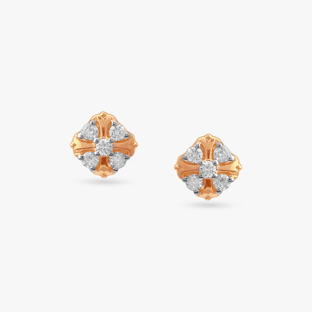Vintage Gleam Diamond Stud Earrings,,hi-res image number null