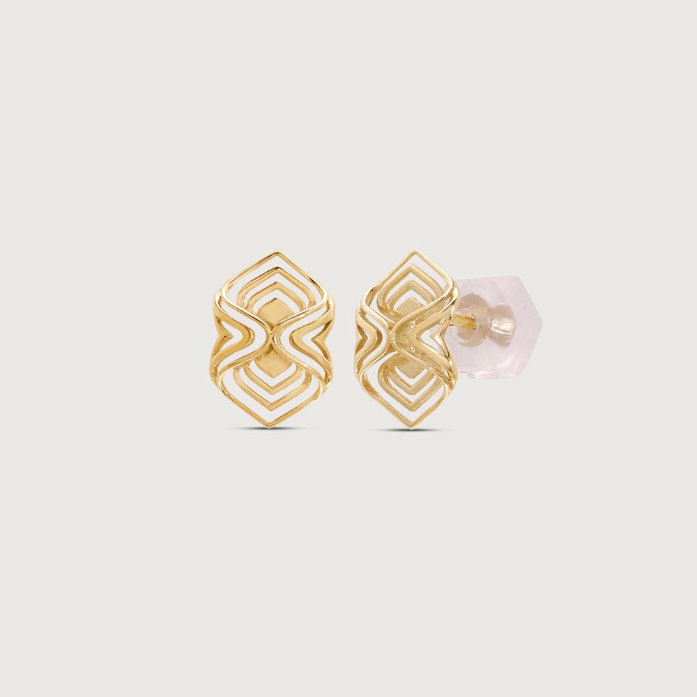 Arcade Elegance Gold Stud Earrings,,hi-res image number null