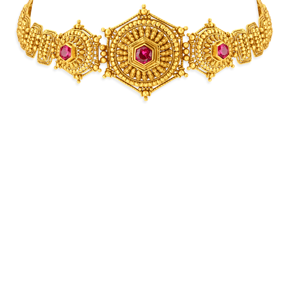 Glorious Dazzling Gold Necklace Set,,hi-res image number null