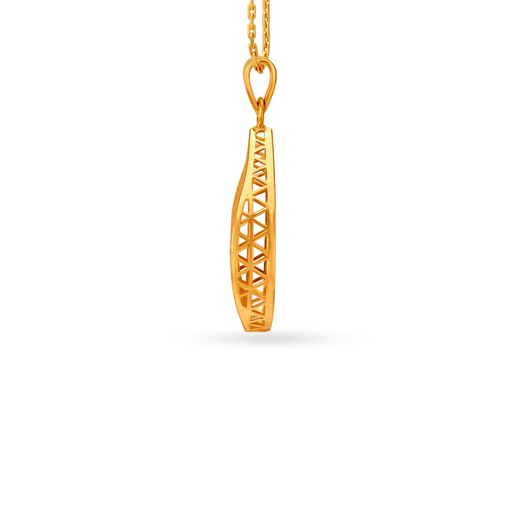 Floral Detailed Gold Pendant,,hi-res image number null