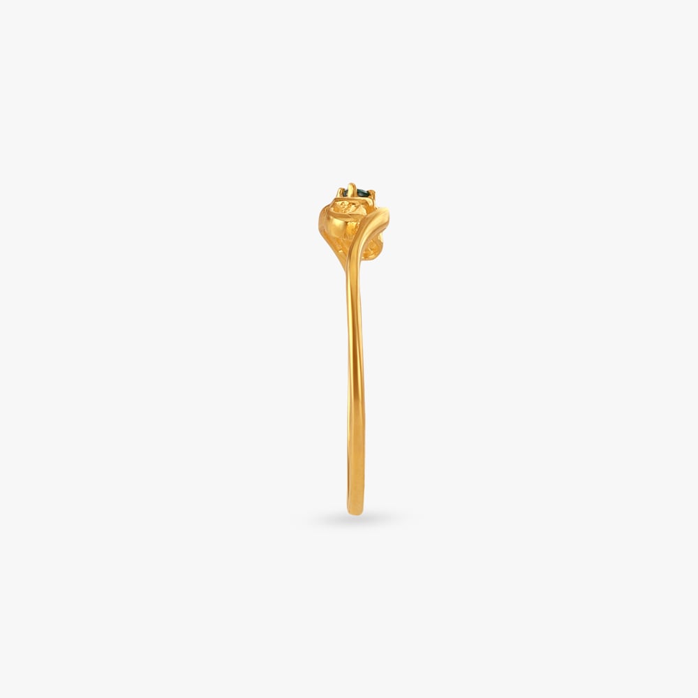 Swirling Spark Gold Finger Ring,,hi-res image number null