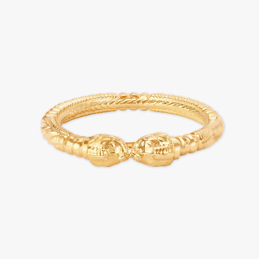 Aesthetic Elephant Head Gold Bangle,,hi-res image number null