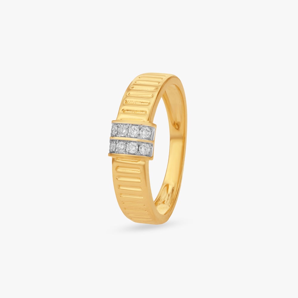 Vertical Groove Diamond Ring For Men,,hi-res image number null
