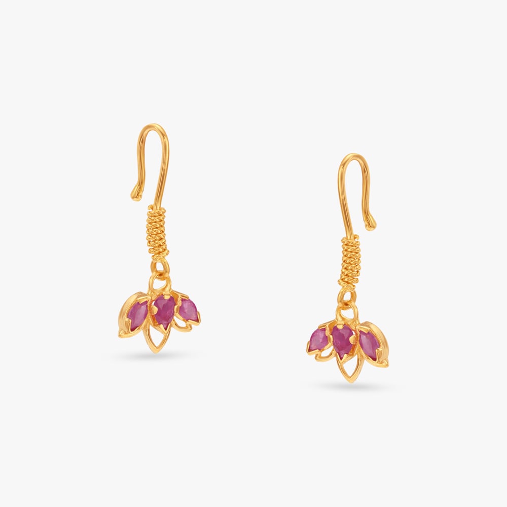 

Cheeky Floral Ruby Hoop Earrings