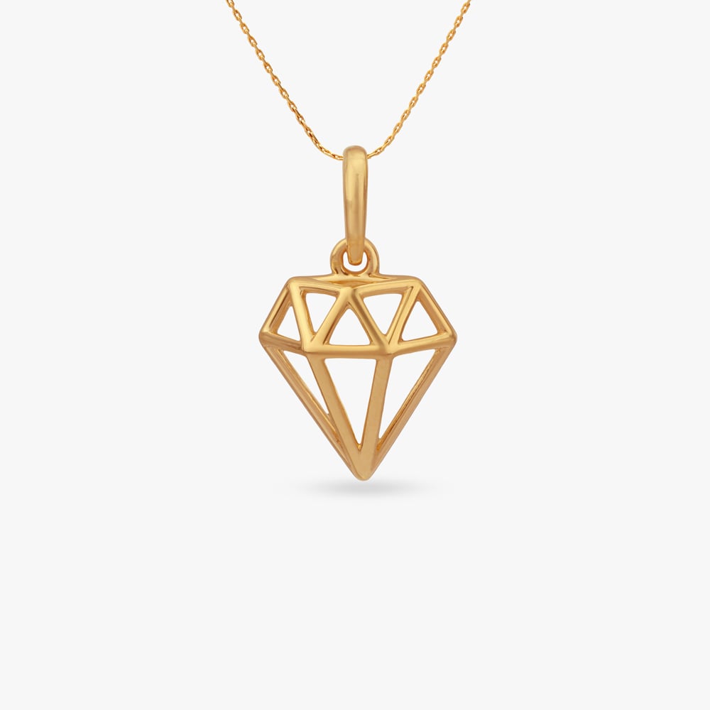 

Modern Prism Gold Pendant