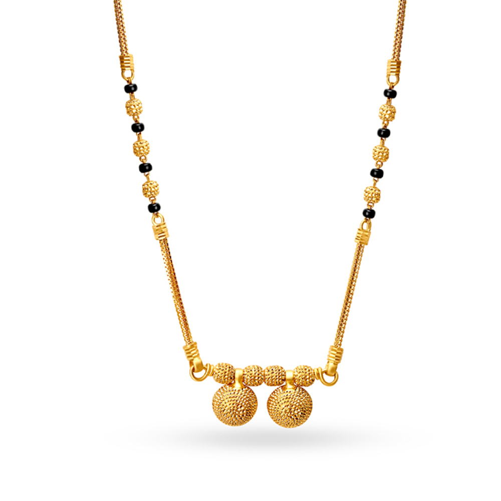 Orthodox Yellow Gold Double Disc Mangalsutra