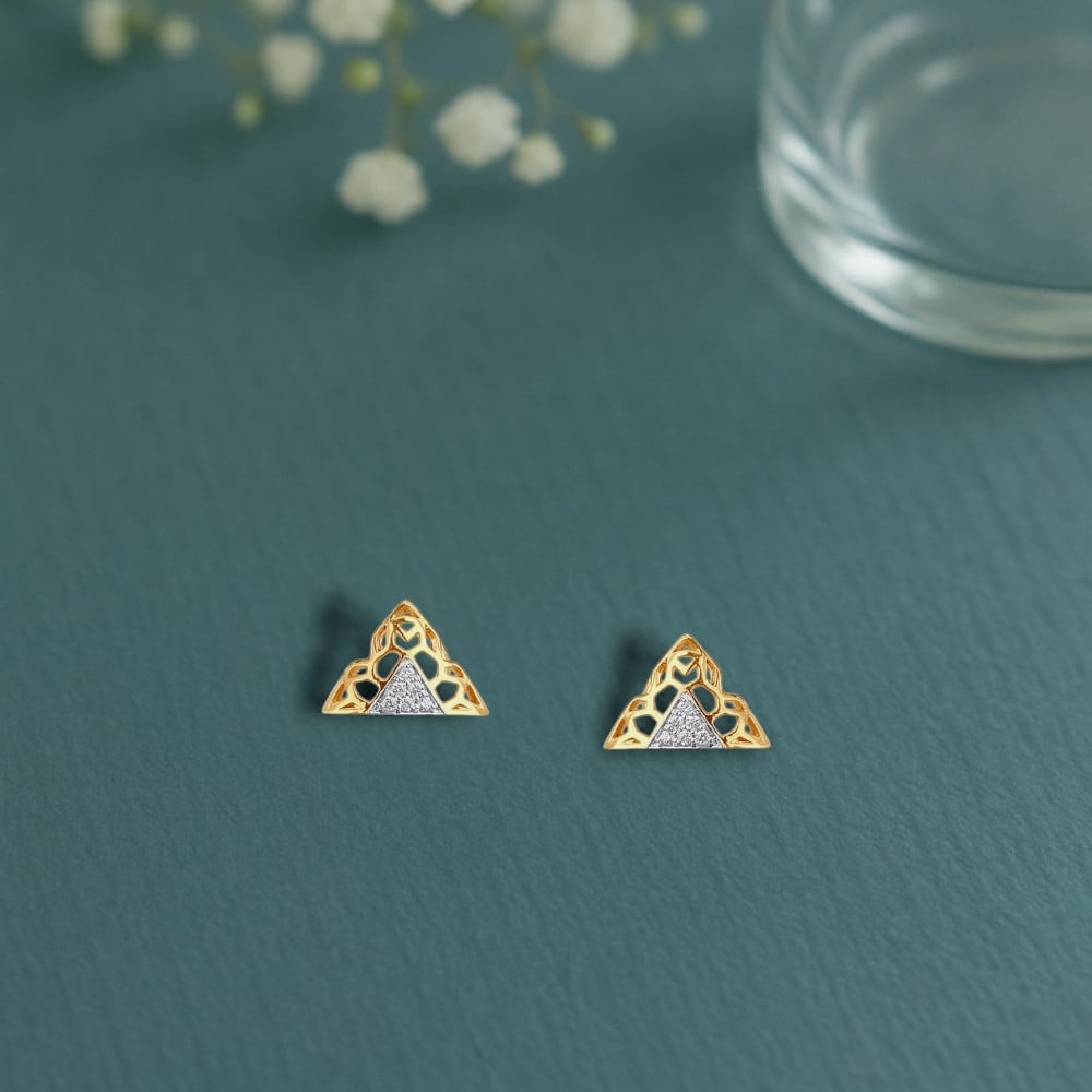 Geo Chic Diamond Stud Earrings,,hi-res image number null