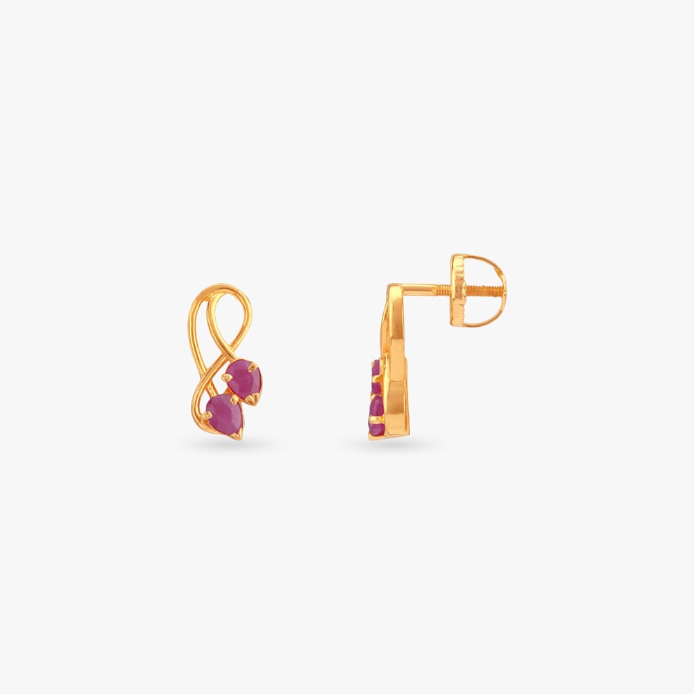 Chic Regal Ruby Stud Earrings,,hi-res image number null