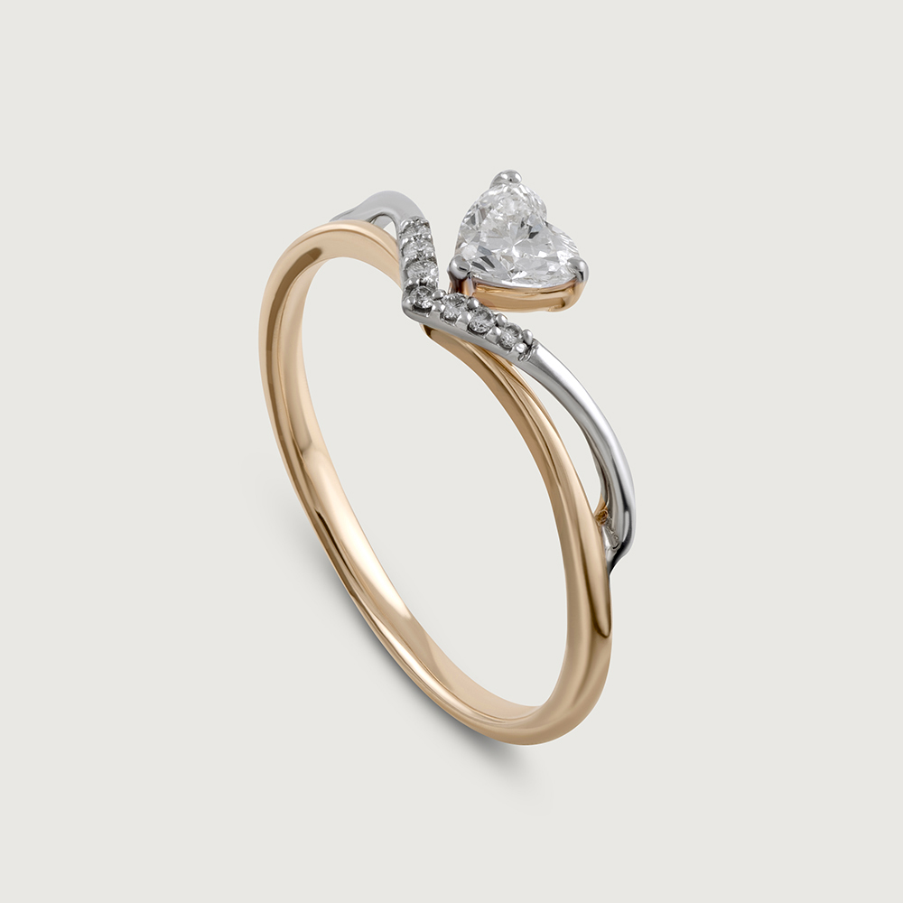 Celestial Heart 14 kt Gold & Diamond Finger Ring,,hi-res image number null