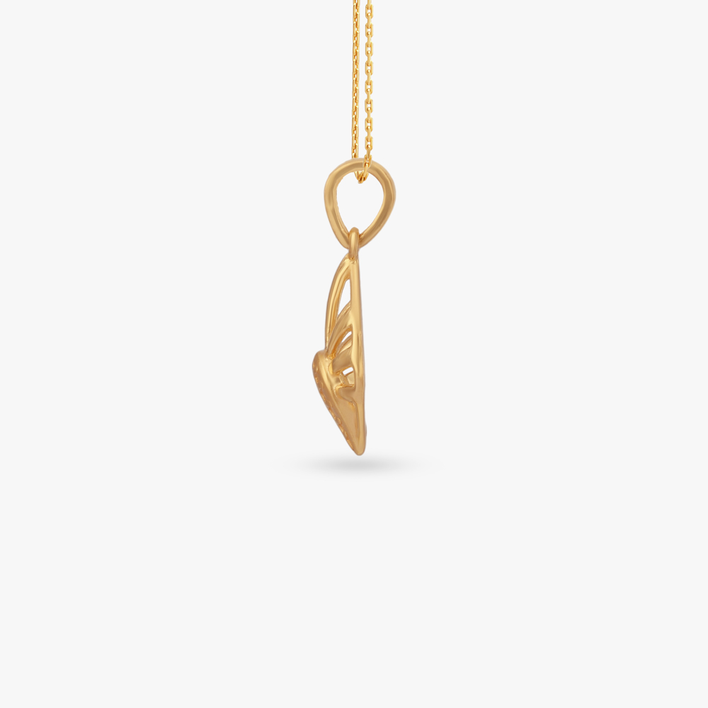 Sunlit Leaf Gold Pendant and Earrings set,,hi-res image number null
