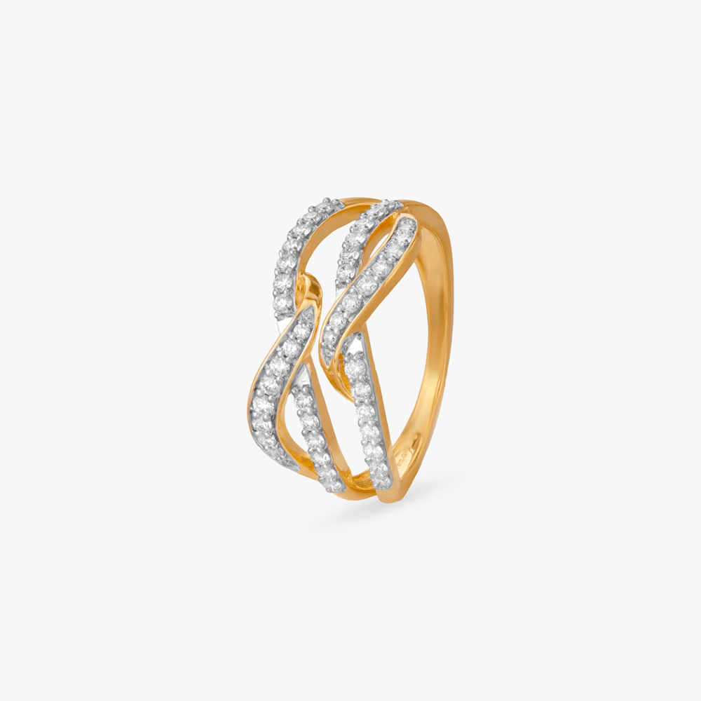 Radiant Weave Diamond Finger Ring,,hi-res image number null