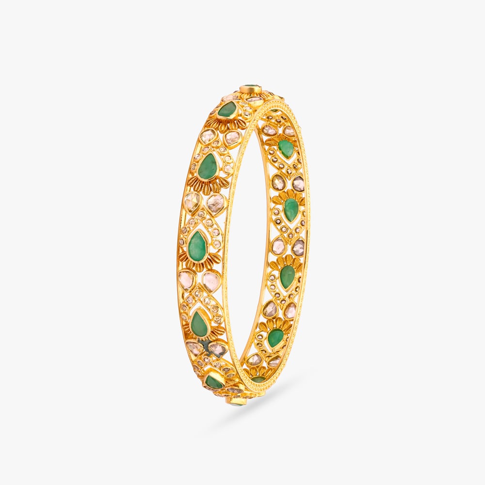 Lustre Pattern Gold Bangle,,hi-res image number null
