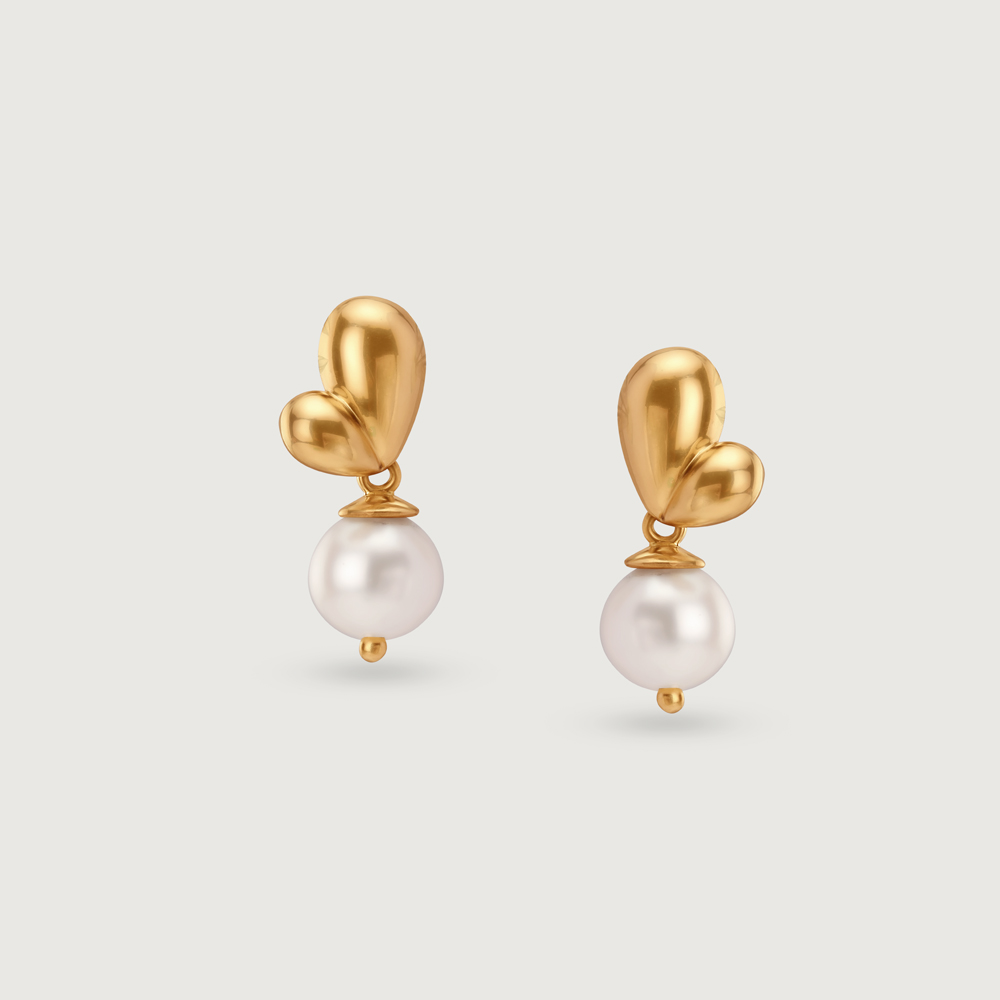 Mystic Love Pearl & Gold Drop Earrings,,hi-res image number null