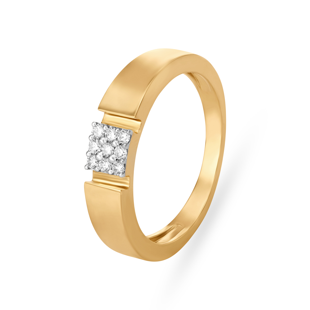 Sophisticated 18 Karat Yellow Gold And Diamond Finger Ring