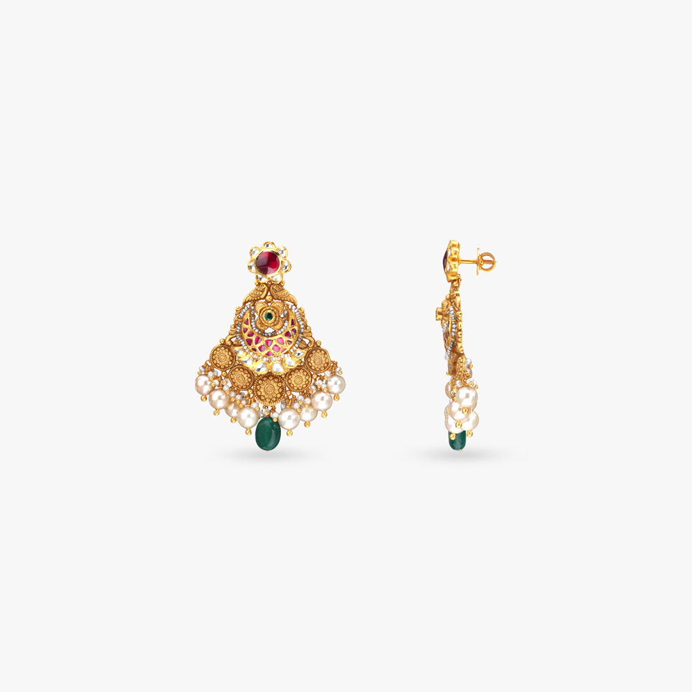 Peacock Parade Gold Necklace set,,hi-res image number null