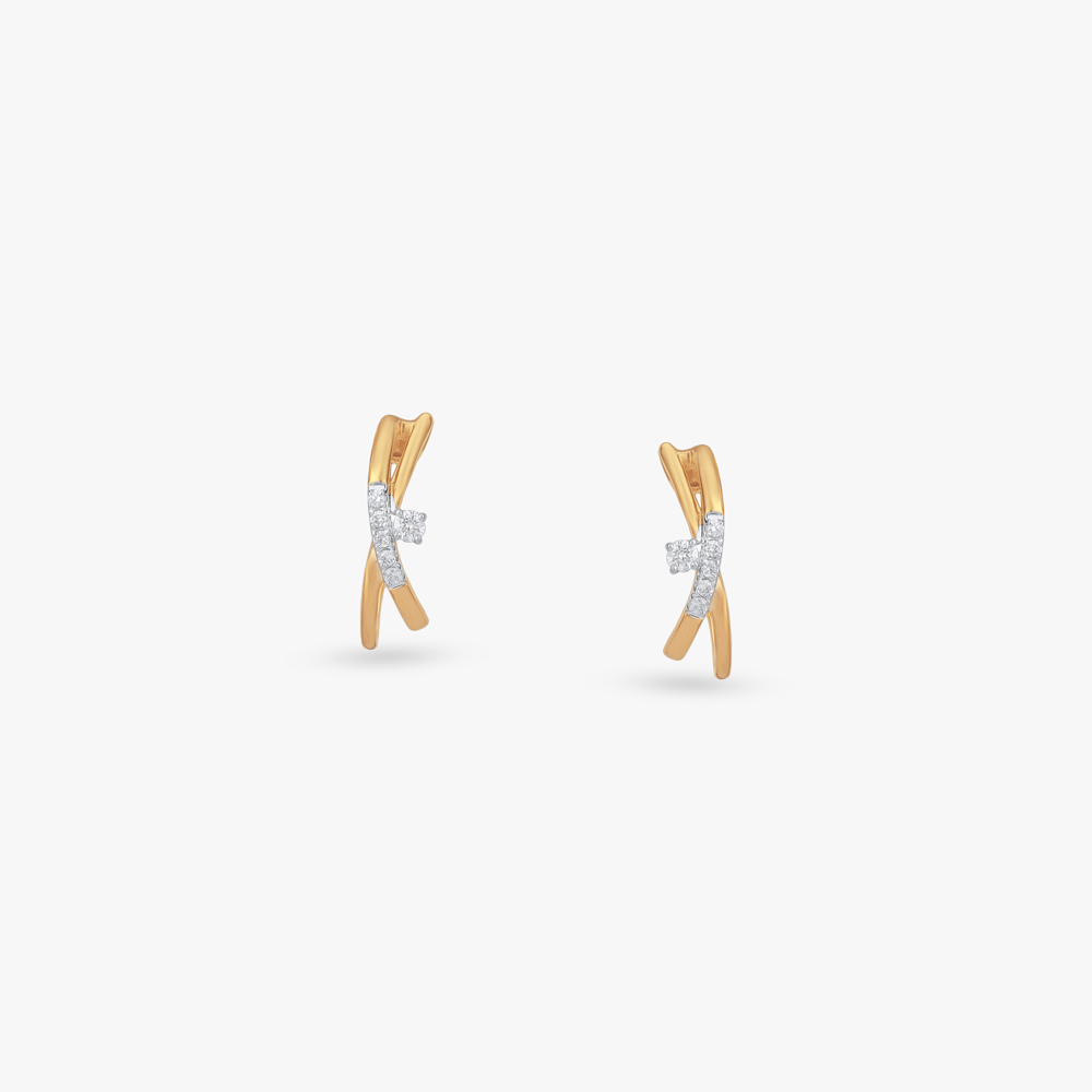 Fluid Spark Diamond Hoop Earrings,,hi-res image number null