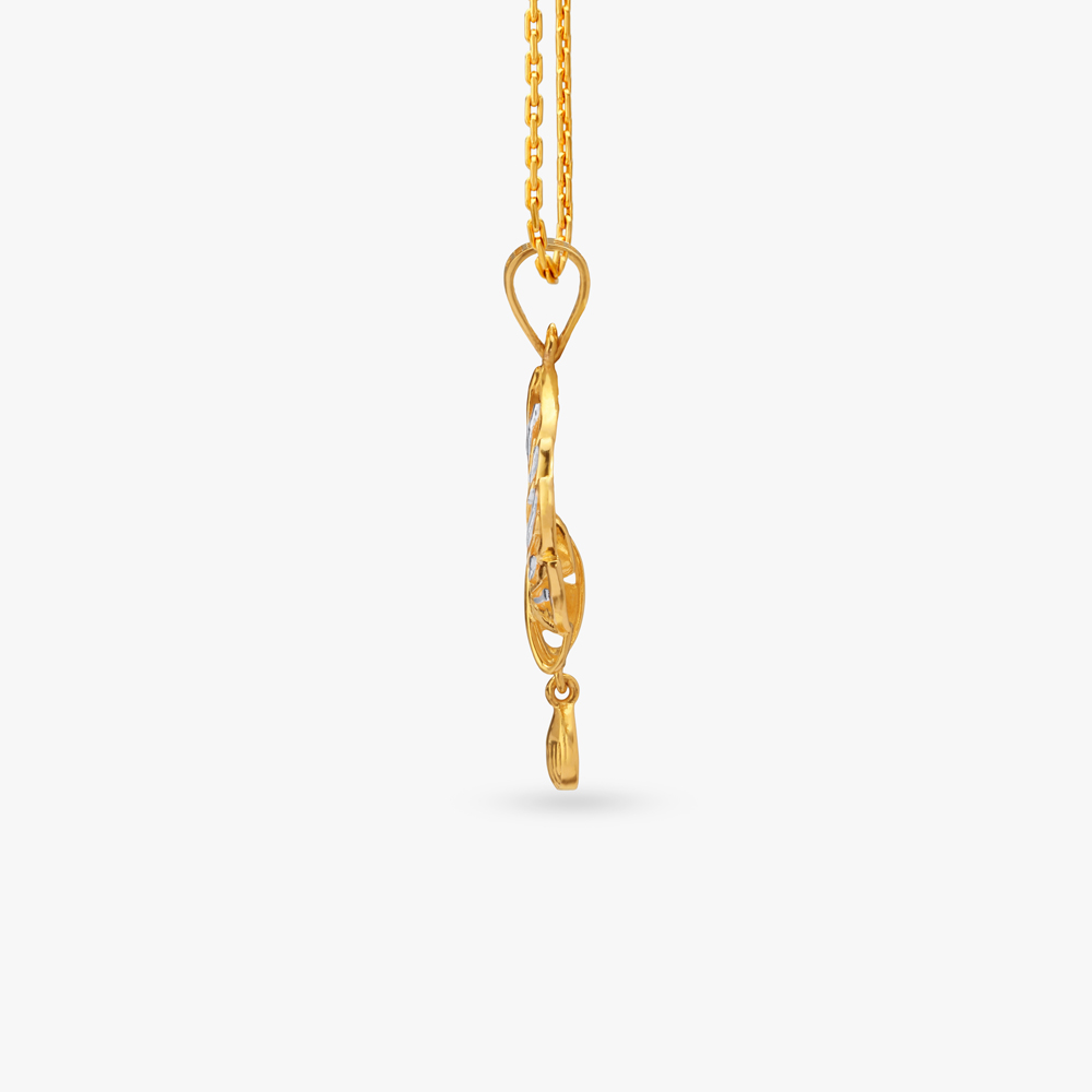 Elegant Gold Pendant and Earrings Set,,hi-res image number null
