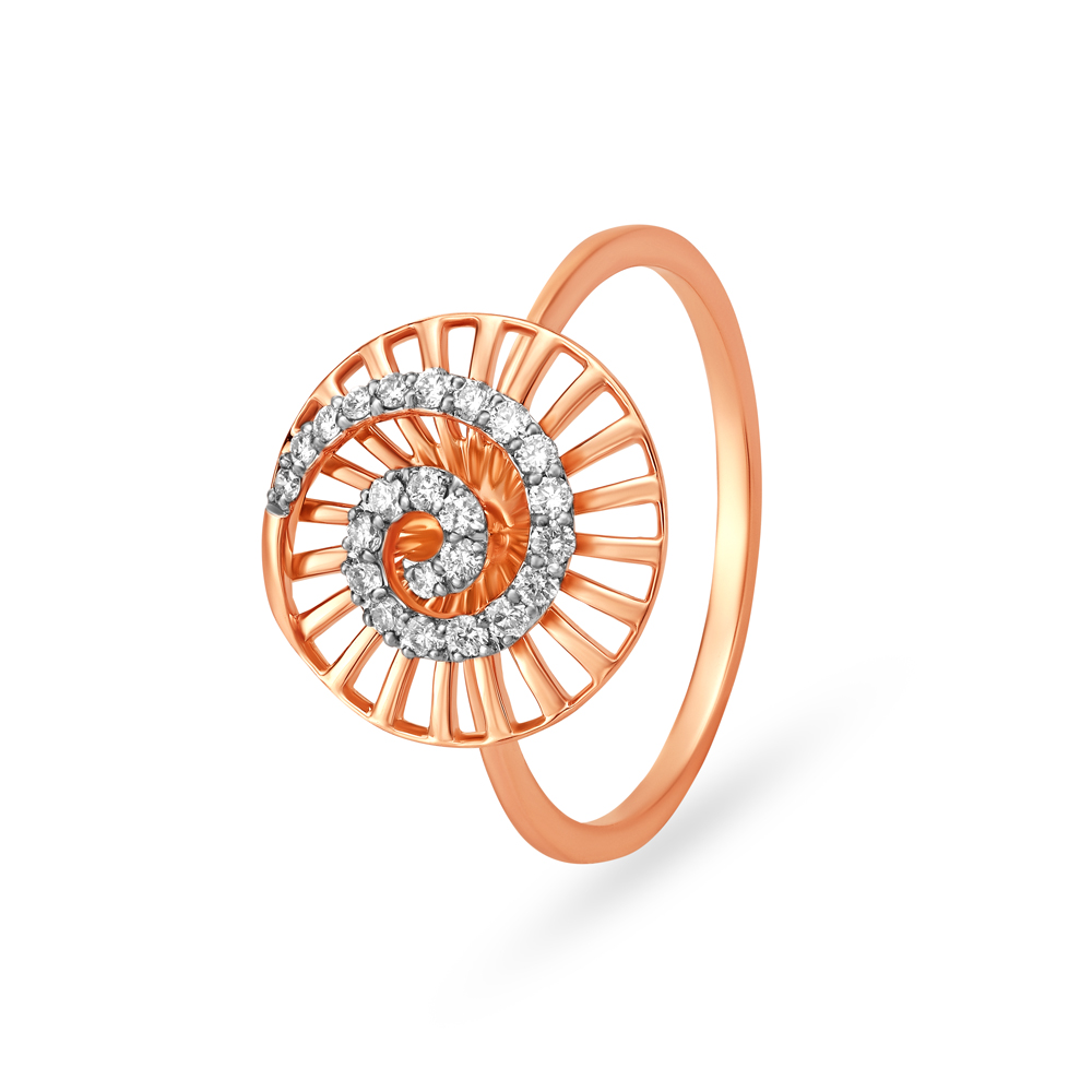 Spectacular Spiral Design Diamond Finger Ring,,hi-res image number null