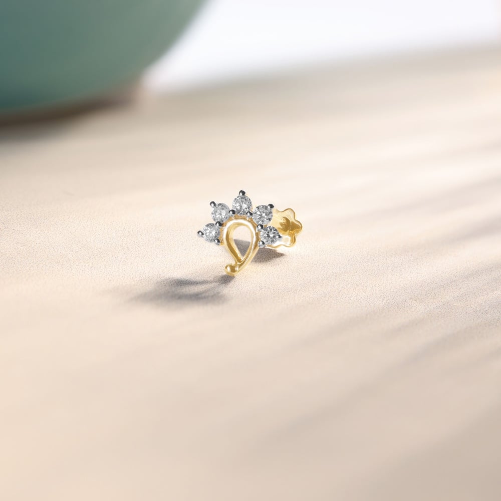 Paisley Princess Diamond Nose Pin,,hi-res image number null