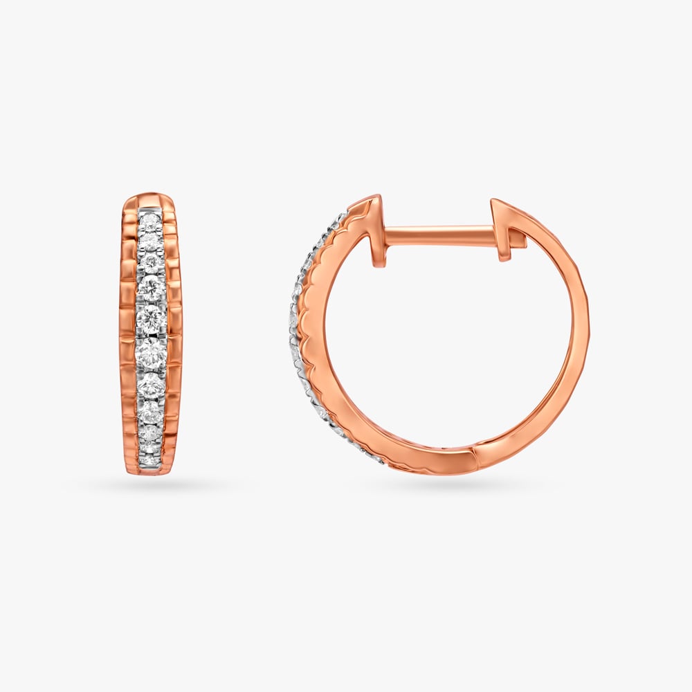 Graceful Diamond Hoop Earrings,,hi-res image number null