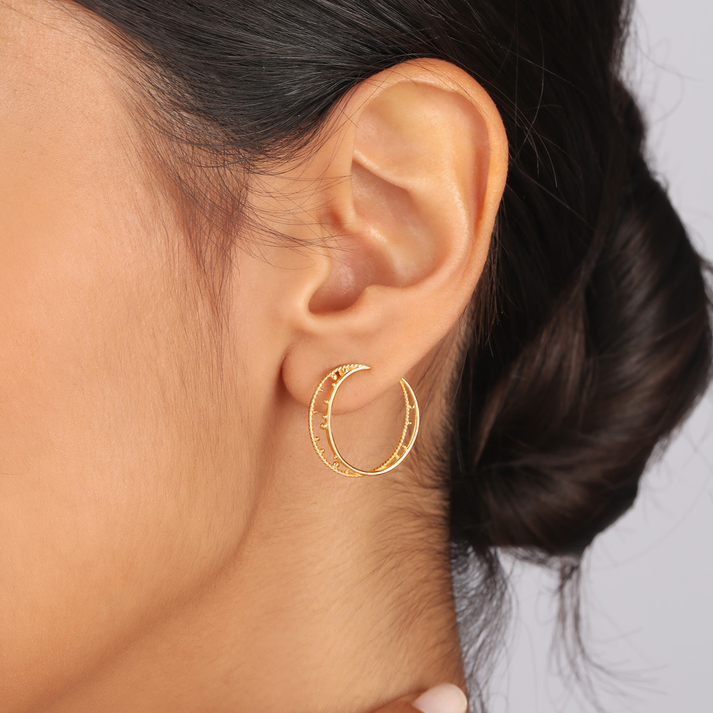 Universe Swirls 14Kt Hoop Earring,,hi-res image number null