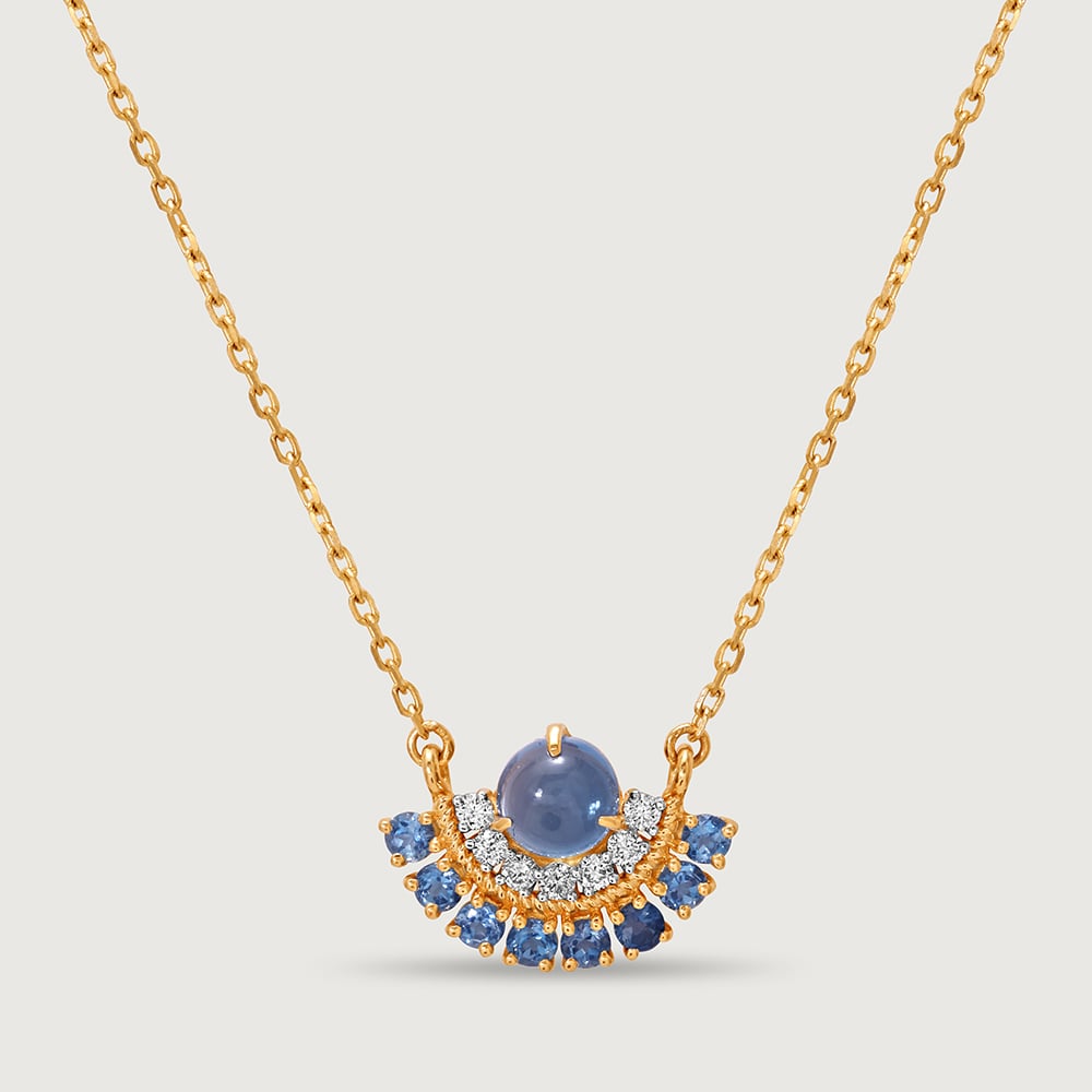 Bubbly Bliss 14KT Diamond & London Blue Topaz Necklace,,hi-res image number null