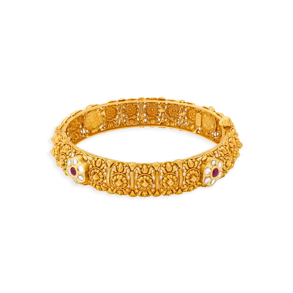 Mesmerizing Floral Filigree Bangle,,hi-res image number null