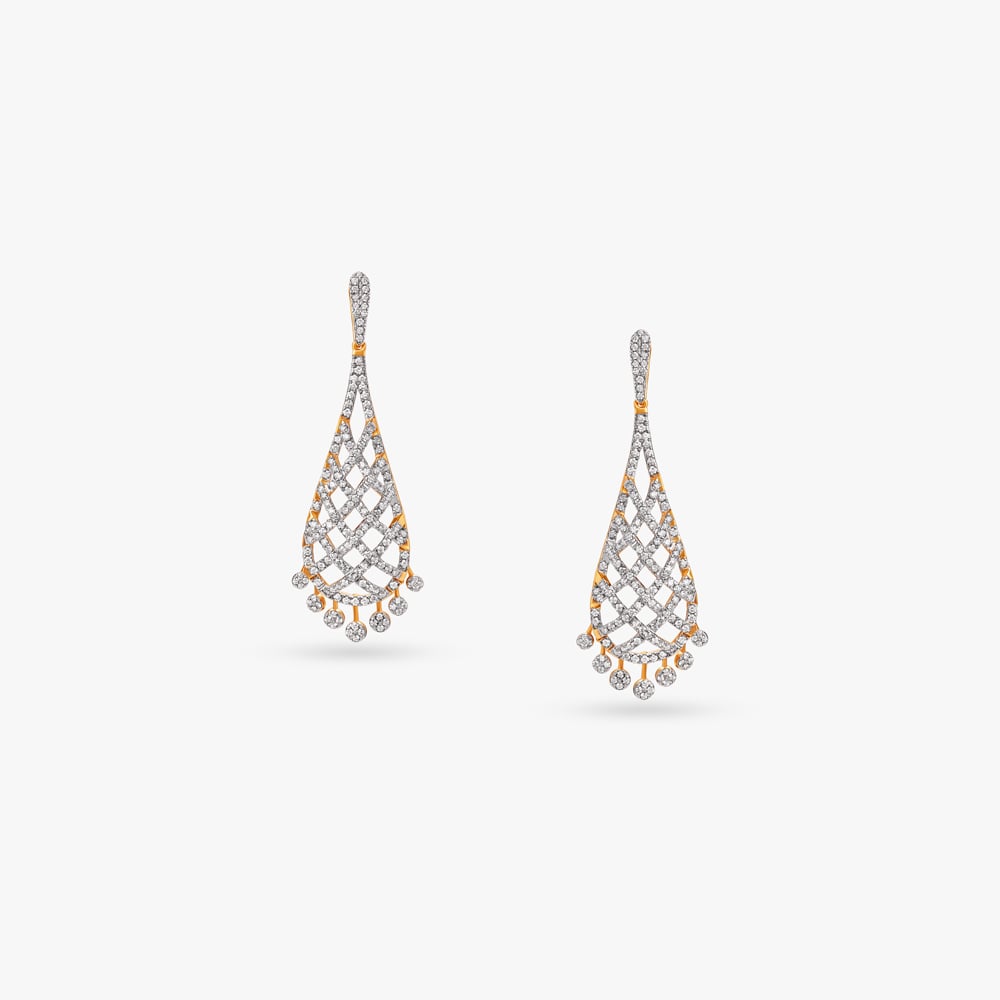 Lattice Luxe Diamond Chandelier Earrings,,hi-res image number null