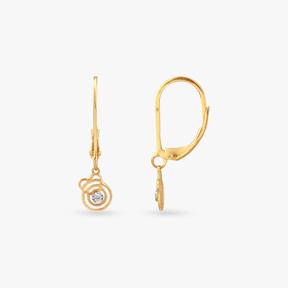 Little Swirls Diamond Hoop Earrings For Kids,,hi-res image number null