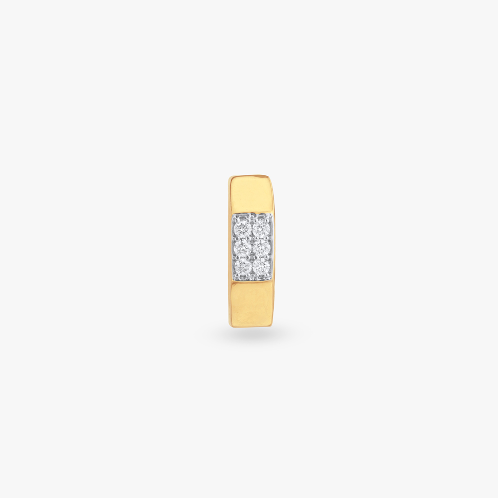 Octagon Edge Diamond Hoop Earring For Men,,hi-res image number null
