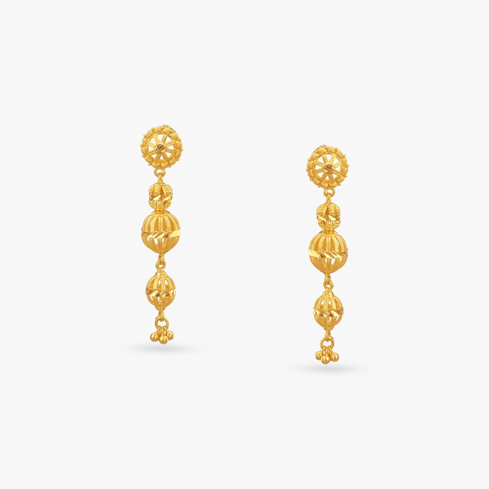 

Cascading Dome Gold Jhumka Earrings
